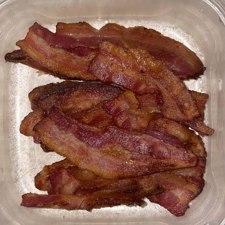 Baked crispy bacon